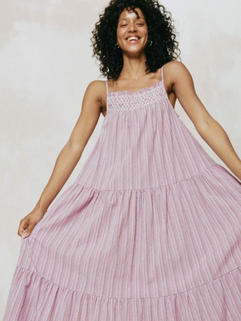 Christy Dawn The Adrian Dress purple pink stripes size medium